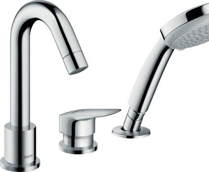 Hansgrohe Logis - 3-otvorová páková batéria na okraj vane, chróm 71313000