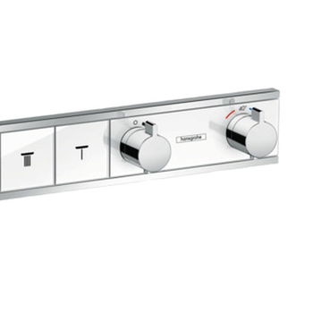 Hansgrohe Rain Select - Podomietkový termostatický modul pre 4 spotrebiče, biela/chróm 15357400