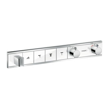 Hansgrohe Rain Select - Podomietkový termostatický modul pre 4 spotrebiče, biela/chróm 15357400