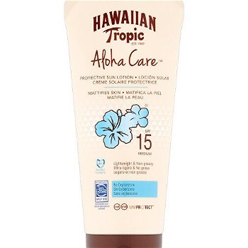 Hawaiian Tropic Opaľovacie mlieko zmatňujúci SPF 15 Aloha Care ( Protective Sun Lotion Mattifies Skin) 180 ml