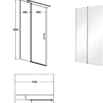 HOPA - Bezrámové sprchové dvere EXO-C - Farba rámu zásteny - Hliník chróm, Pevná stena - 90, Rozmer A - 120, Rozmer C - 190, Smer zatváranie - Univerzálny Ľavé / Pravé, Výplň - Číre bezpečnostné sklo - 6 mm BCEXOC120CC + BCEXOCH90CC