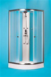 HOPA - Štvrťkruhový sprchovací box GRANADA - Farba rámu zásteny - Hliník chróm, Rozmer A - 90, Rozmer B - 90, Vanička HL - Bez vaničky OLBGRA90CMBV