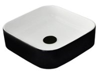 HOPA - Umývadlo na dosku NOVA 42×42 cm čierno/biele lesklé OLKGNO28MUL0051