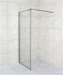 HOPA - Walk-in sprchovací kút ALGORA BLACK - FARBA rámu - Čierna, Rozmer A - 100, Rozmer C - 195, Smer zatvárania - Univerzálne Ľavé / Pravé, Výplň - Maľované bezpečnostné sklo - 6 mm OLBALGO100BC