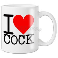 Hrnček I LOVE COCK biely