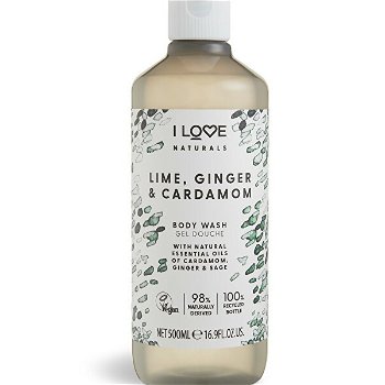 I Love Hydratačný sprchový gél Natura l s Lime, Ginger & Cardamon ( Body Wash) 500 ml