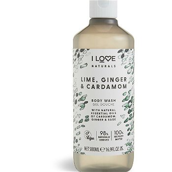 I Love Hydratačný sprchový gél Natura l s Lime, Ginger & Cardamon ( Body Wash) 500 ml