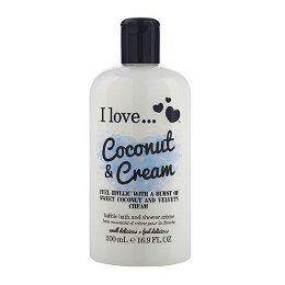 I Love Kúpeľový a sprchovací krém s vôňou kokosu a sladkého krému (Coconut & Cream Bubble Bath And Shower Creme) 500 ml