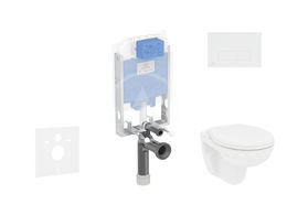 IDEAL STANDARD - ProSys Set predstenovej inštalácie, klozetu a sedadla Eurovit, tlačidla Oleas M2, Rimless, SoftClose, chróm mat ProSys80M SP122