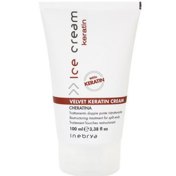 Inebrya Reštrukturačná krém na rozstrapkané končeky vlasov Ice Cream Keratin (Velvet Keratin Cream) 100 ml