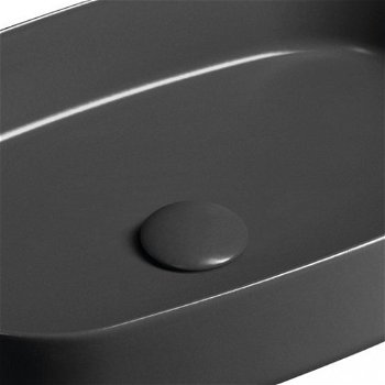 ISVEA - INFINITY OVAL keramické umývadlo na dosku, 55x36cm, antracit 10NF65055-2C