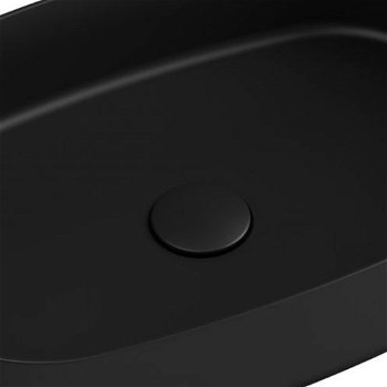 ISVEA - INFINITY OVAL keramické umývadlo na dosku, 55x36cm, matna čierna 10NF65055-2N