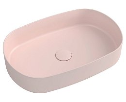 ISVEA - INFINITY OVAL keramické umývadlo na dosku, 55x36cm, ružová Salmon 10NF65055-2S