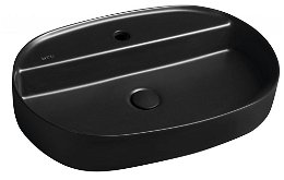 ISVEA - INFINITY OVAL keramické umývadlo na dosku, 60x40cm, čierna matná 10NF65060-2N