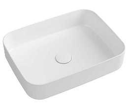 ISVEA - INFINITY RECTANGLE keramické umývadlo na dosku, 50x36cm, biela 10NF65050