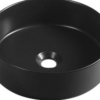 ISVEA - INFINITY ROUND keramické umývadlo na dosku, priemer 36cm, čierna mat 10NF65036B