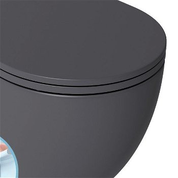 ISVEA - INFINITY závesná WC misa, Rimless, 36,5x53cm, antracit 10NF02001-2C