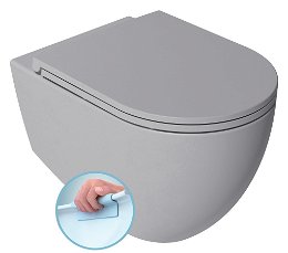 ISVEA - INFINITY závesná WC misa, Rimless, 36,5x53cm, stone grey 10NF02001-2V