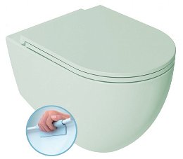 ISVEA - INFINITY závesná WC misa, Rimless, 36,5x53cm, zelena mint 10NF02001-2T