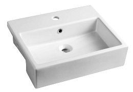 ISVEA - PURITY keramické umývadlo polozápustné 50x42cm, biela 10PL52050