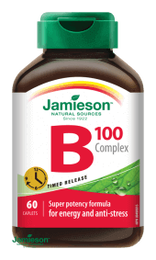 Jamieson B-komplex 100 mg s postupným uvoľňovaním 60 tabliet