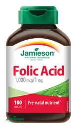 Jamieson Kyselina listová 1000 mikrogramov (Folic acid) 100 tabliet