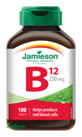 Jamieson Vitamín B12 methylkobalamín 250 mikrogramov 100 tabliet