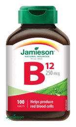 Jamieson Vitamín B12 methylkobalamín 250 mikrogramov 100 tabliet