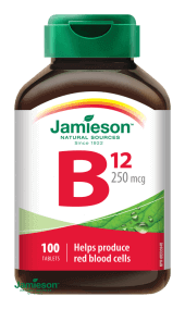 Jamieson Vitamín B12 methylkobalamín 250 mikrogramov 100 tabliet