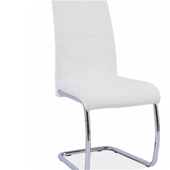 Jedálenská stolička Abira - biela / chróm