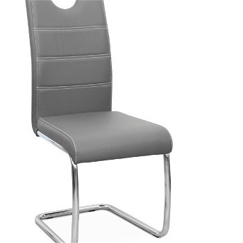 Jedálenská stolička Abira New - svetlosivá / chróm
