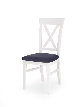 Jedálenská stolička Bergamo - biela / tmavomodrá