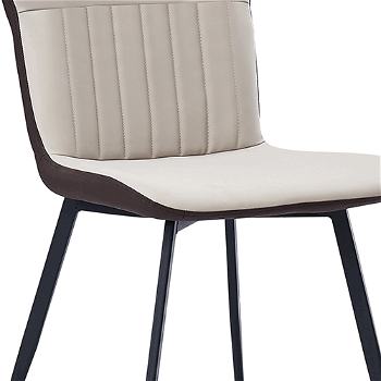 Jedálenská stolička, ekokoža, béžová/hnedá, KLARISA