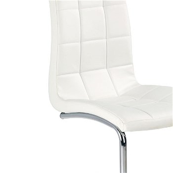 Jedálenská stolička K147 - biela / chróm