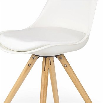 Jedálenská stolička K201 - biela / buk
