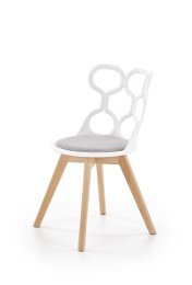 Jedálenská stolička K308 - biela / sivá / prírodná