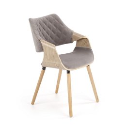 Jedálenská stolička K396 - sivá / dub svetlý