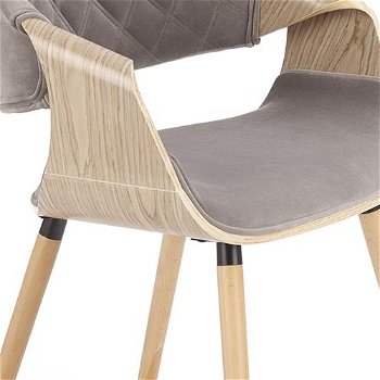 Jedálenská stolička K396 - sivá / dub svetlý