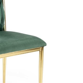 Jedálenská stolička K436 - tmavozelená / zlatá