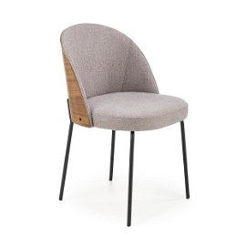 Jedálenská stolička K451 - sivá / svetlý orech / čierna