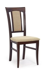 Jedálenská stolička Konrad - tmavý orech / béžová