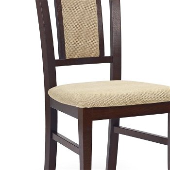 Jedálenská stolička Konrad - tmavý orech / béžová