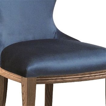 Jedálenská stolička Krzeslo U3 - tmavomodrá (Velvet-B1 261) / dub Como