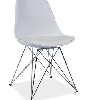 Jedálenská stolička Metal New - biela / chróm