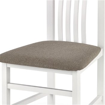 Jedálenská stolička Pawel - biela / hnedá