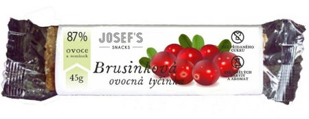 Josef 's snacks Ovocná brusnicová tyčinka 45 g