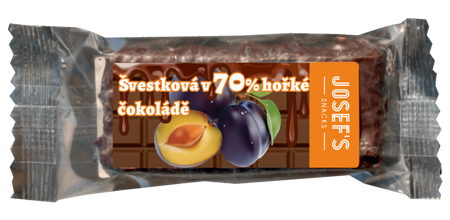 Josef´s snacks Slivková v 70% horkej čokoláde s trstinou 42 g