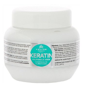 Kallos Regeneračná maska ​​na vlasy s keratínom a mliečnymi proteínmi (Keratin Hair Mask) 275 ml