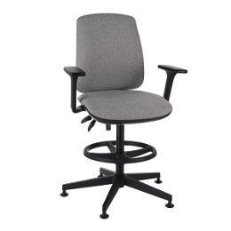 Kancelárska stolička s podrúčkami a podnožkou Sean 3D RB - sivá (Medley 05) / čierna