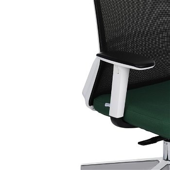 Kancelárska stolička s podrúčkami Cupra WS - tmavozelená / čierna / biela / chróm